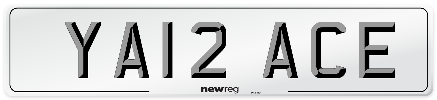 YA12 ACE Number Plate from New Reg